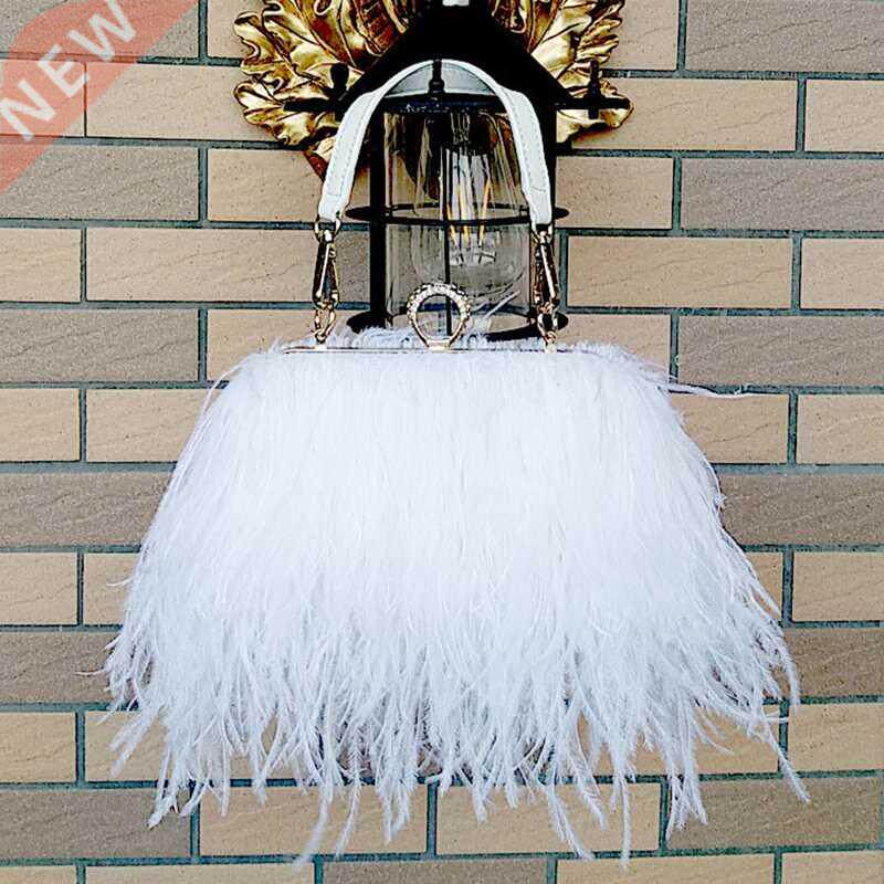 Bags Handbags Women Famous Brands Ostrich Feather Clutch Lux