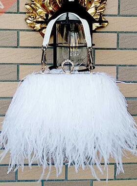 Bags Handbags Women Famous Brands Ostrich Feather Clutch Lux
