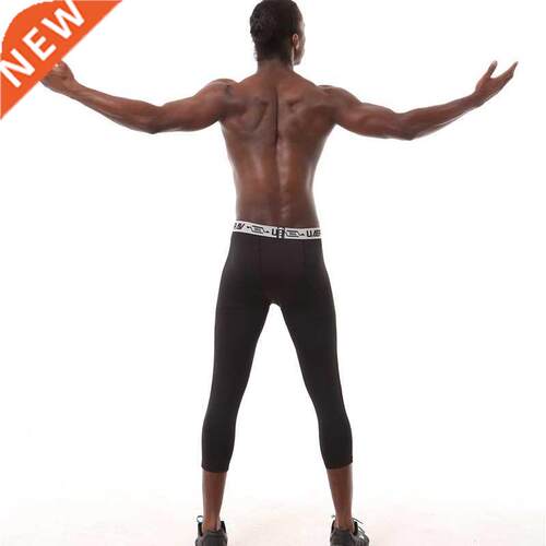 D Men Compression 3/4 Pants Sports Joggers Running Athlete T