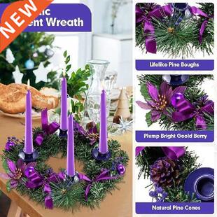 Christmas Wreath Candle Holder Tabletop Centerpiece