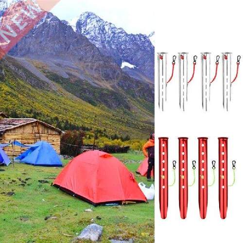 T4MF 4 Pcs U-Shaped Snow Nails Aluminum Alloy Nails Pegs