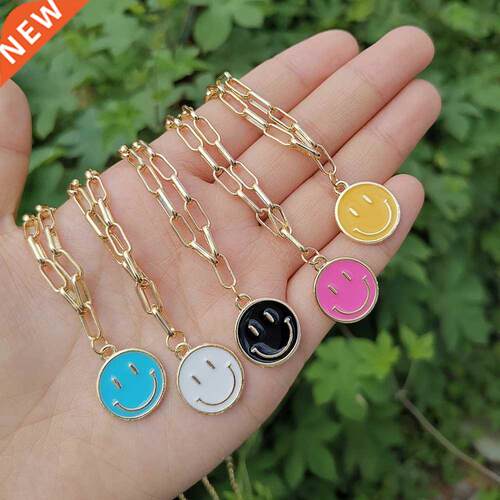 Lost Lady INS Fashion Simile Face Pendant Necklace for Women