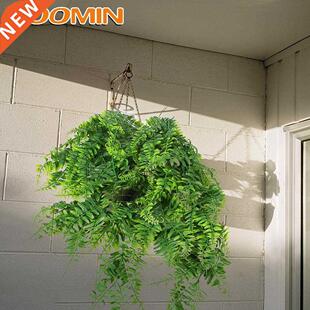 HOOMIN 2pcs Artificial Hanging Vines Ferns Plants Home