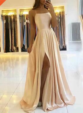 satin Dresses Evening Dress prom party Robe De SFormal Dress