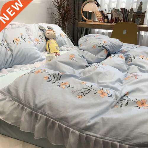 Lace Idyllic Small Floral Bed Four-Piece Set All Cotton