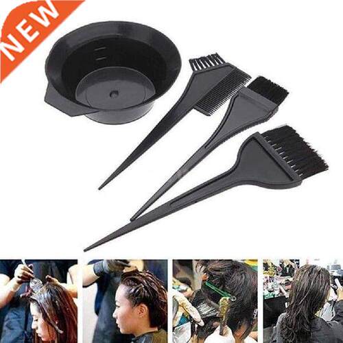 Hot 4Pcs/Set Hair Dye Colouring Brush Comb Mixing Bowl