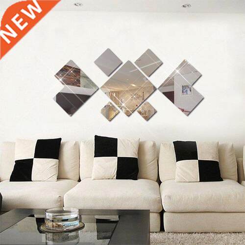 Acrylic Mirror Adhesive Removable Effect Tile Wall Sticker R