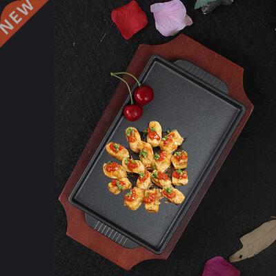 Cast Iron Girll Pan Japanese BBQ Pan Teppanyaki BBQ Serving