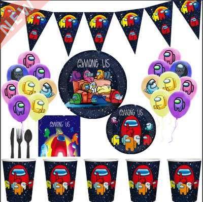New Arrival Among Us Theme Birthday Party Cartoon Tableware