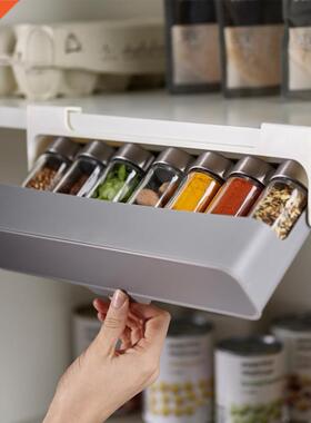 Round Edge Useful Pull Out Spice Drawer Storage PP