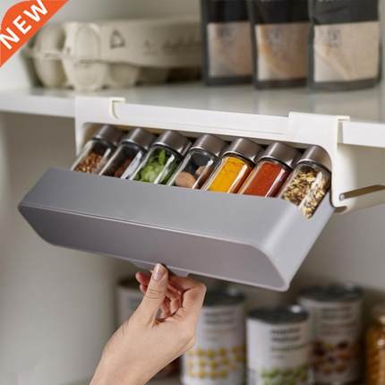 Round Edge Useful Pull Out Spice Drawer Storage PP