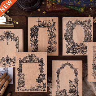 Frame Woo Plant Retro Vintage Stamp Label Picture Decoration