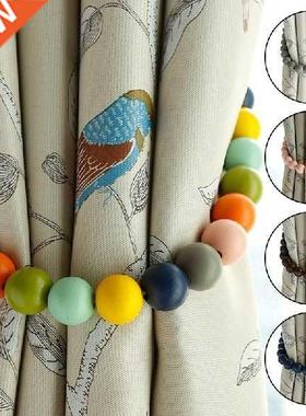 2pcs/lot Multi Color Wooden Bead Curtains Clip Holders