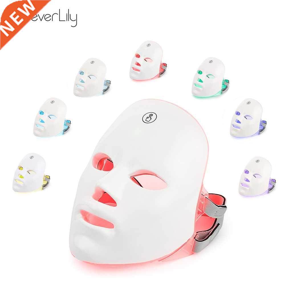 USB Charge 7Colors LED Facial Mask Photon Therapy Skin Rejuv