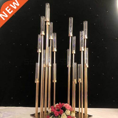 8 Heads Metal Candelabra Candle Holders Road Lead Table