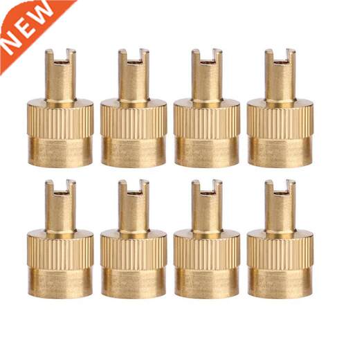 8pcs Slotted Head Valve Stem Caps with Core Remover Tool for