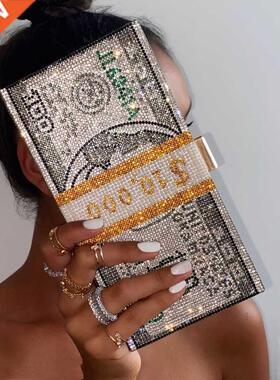 Women Crystal Chain Bag Ladies Diamond Clutch Bags Women&amp