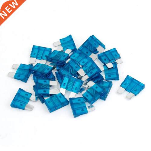 25 Pcs 15A Auto Car Blue Coated Medium Safety Blade Fuses