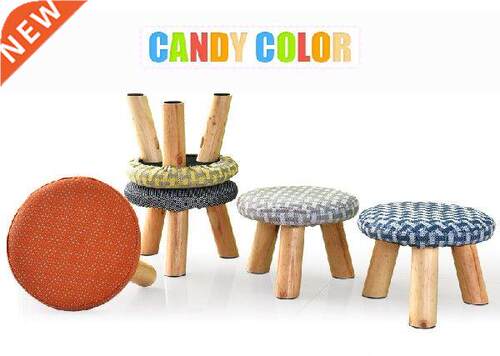 CANDY COLOR round wooden stool fashion square sofa chair