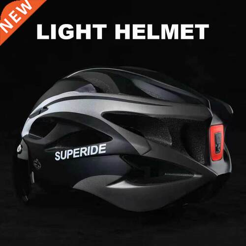 IDE Road Mountain Bike Helmet with Rear Light In-mold Riding