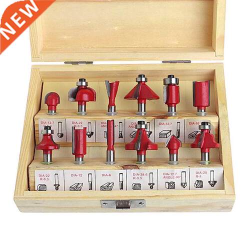 12 Pcs 1/4 Inch Shank Tungsten Carbide Router Bit Woodworkin