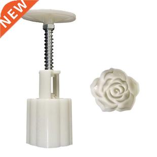 Mooncake Mold Bloom Rose Stamp Cookie Cutter Mould Press Bak