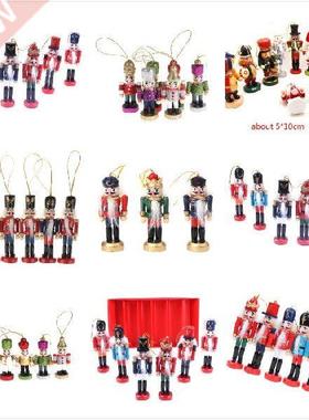 6-12cm Wooden Nutcracker Solider Figure Model Puppet Doll