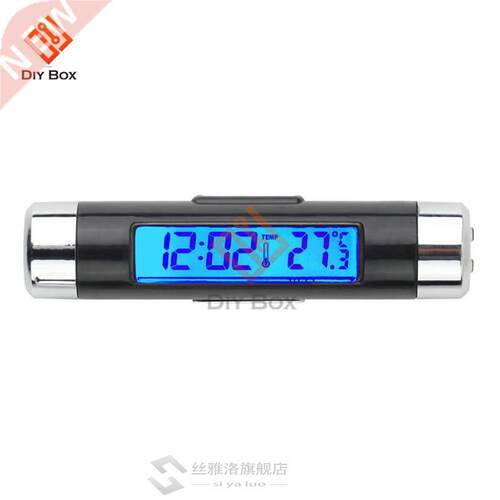 Portable 2 in 1 Car Digital LCD Clock/Temperature Display El