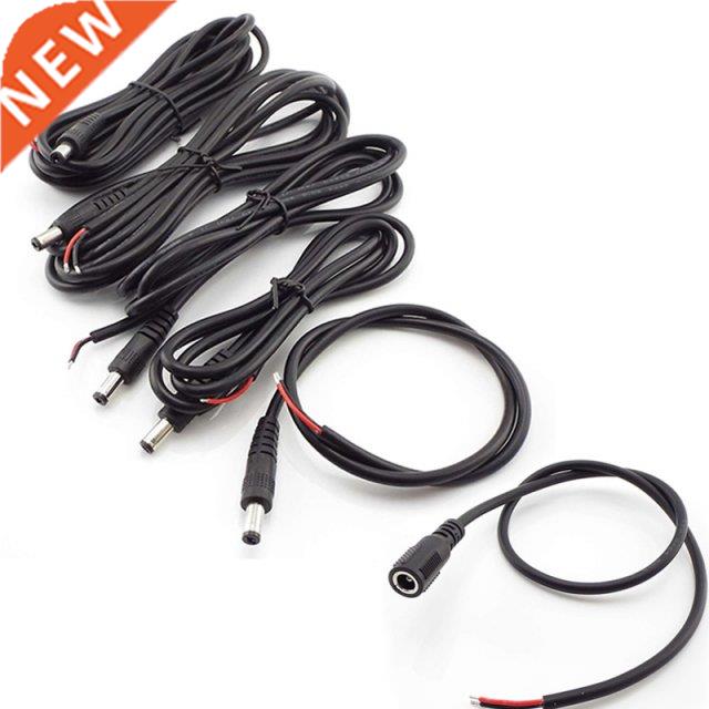 5pcs DC male Power Pigtail Cable 5.5x2.1mm Male Female Jack