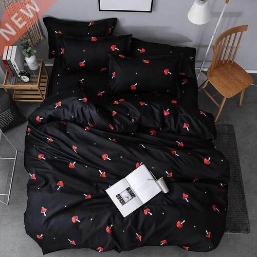 Cute Red Mushroom Pattern Bedding Sets 3/4pcs Super Soft Bed
