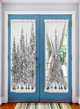 Black bor Woods Door Curtains for Living Room Bedroom
