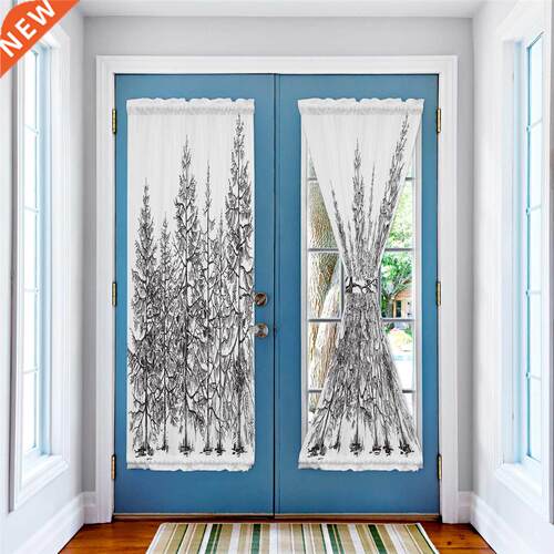 Black bor Woods Door Curtains for Living Room Bedroom