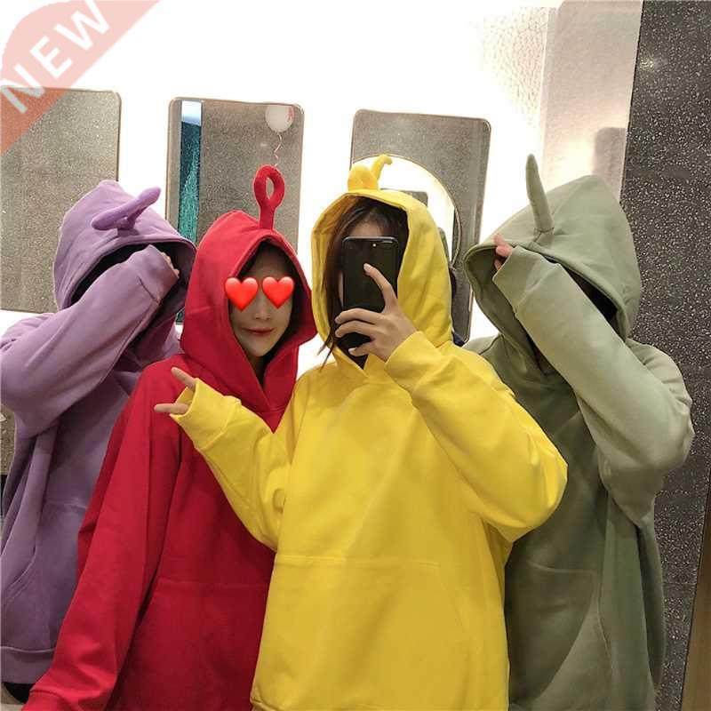 autumn winter women sweatshirt solid color cute teletubby de