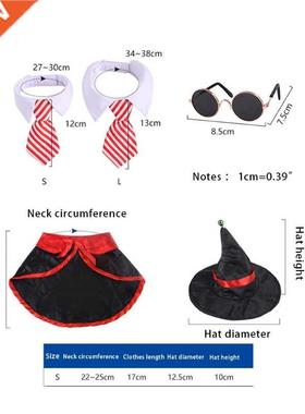 2021 New Pet Halloween Costume Cloak Wizard Hat Kitten