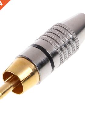 10Pcs RCA Plug Audio Video Locking Cable Connector Gold Plat