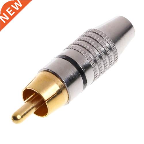 10Pcs RCA Plug Audio Video Locking Cable Connector Gold Plat