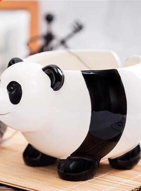 Home Ornament Panda Shaped Figurine Storage Box Decorative