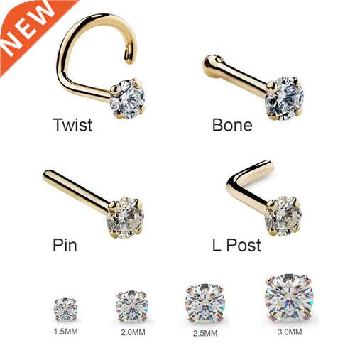 1Pc 1.5 2mm 2.5mm 20G Zircon Nose Stud Steptum Nose Studs H