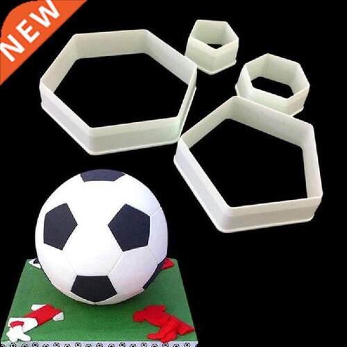 4pcs  Hexagon Football Plastic Cookie Cutter Plastic