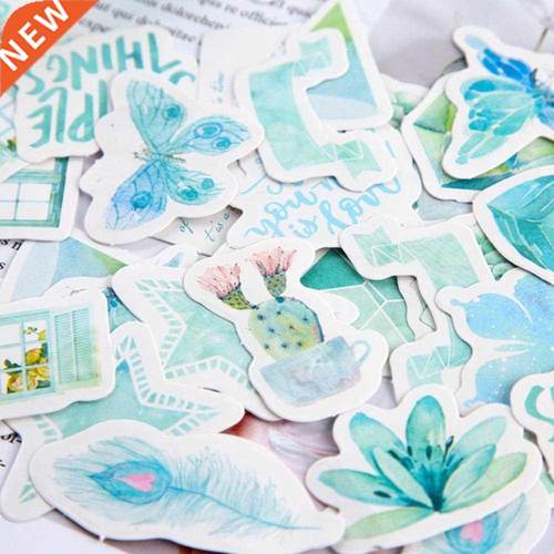 46Pcs/Box Diary Album Leaves Stamp Forest Cartoon Decorative