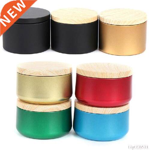 Wood Grain Lids Candle Making Empty Storage Jars Cosmetic