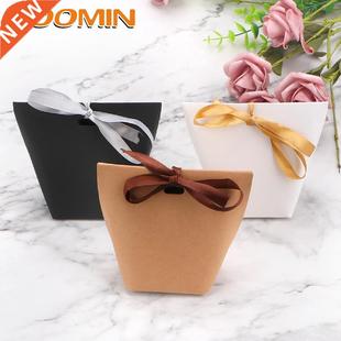 HOOMIN 50pcs Wedding Favors Gift Box Package White Black