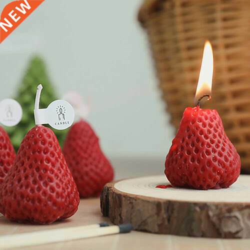 1PC/4PCS Strawberry Decorative Aromatic Candles Soy Wax Scen