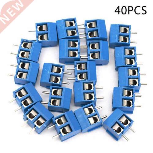 40pcs Terminal Blocks Blue 2-Pin Screw Terminal Block Connec