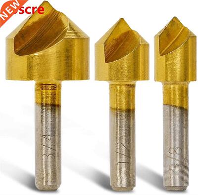 3pcs Titanium Coated Countersinks Drill Bit 82 Degree Singl