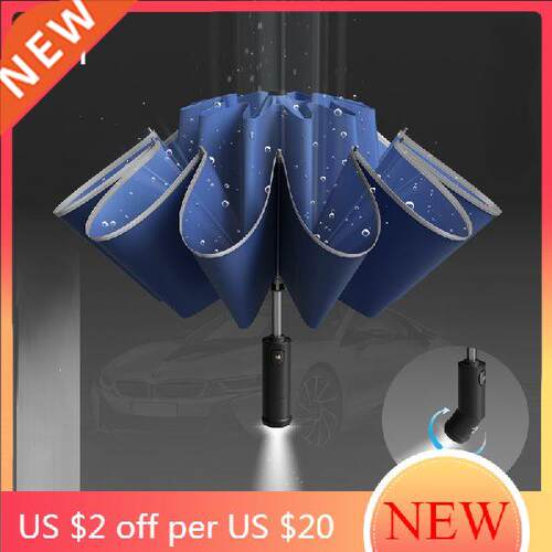 Mens Automatic Umbrella Business Folding Reverse Rain