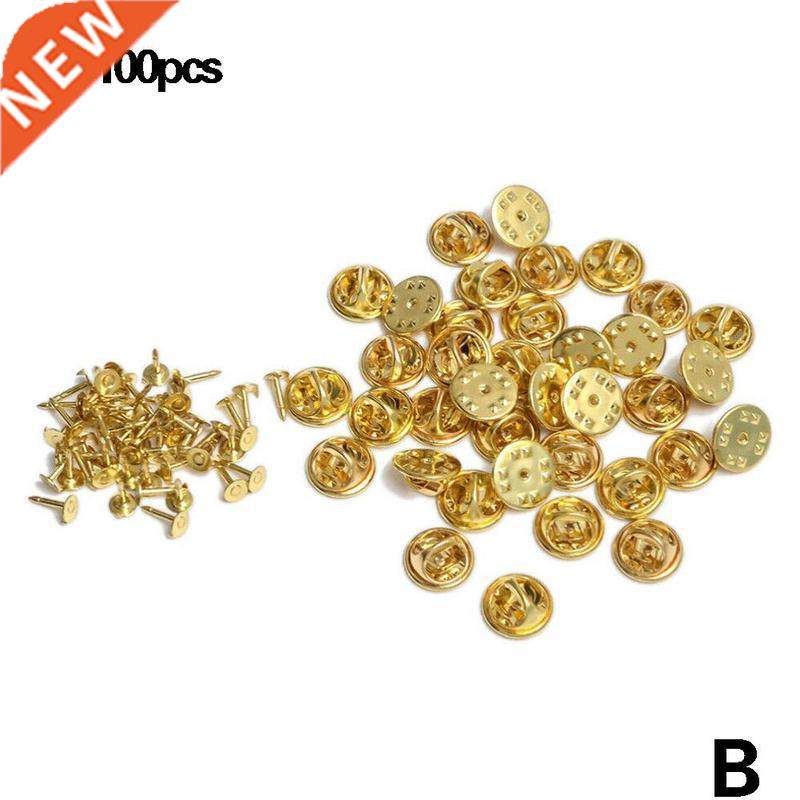 12mm 100pcs Badge Hat Pin Backs Metal Tacks Butterfly Clutch
