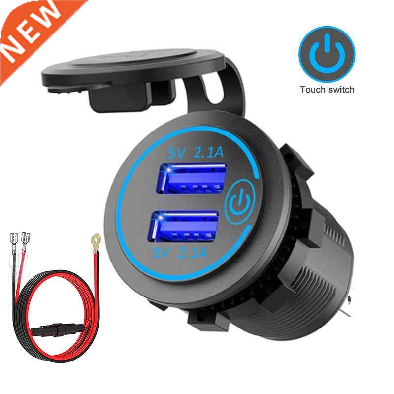 4.2A Dual USB Fast Charger with Switch Socket Power Outlet A