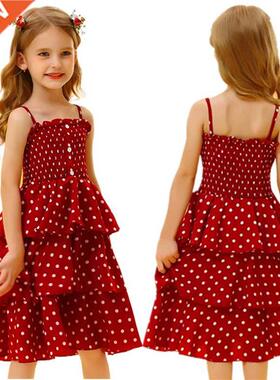Summer Girl Sleeveless Dress Babi Kids Polka Dots Dessses Fo
