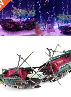 Aquarium Ornament Shiping Sunk Wreck Boat Aquarium Ship